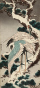 Katsushika Hokusai - Cranes on a Snow-covered Pine Tree, about 1834
