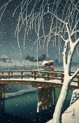 Kawase Hasui - Evening Snow at Edogawa (Kure no yuki [Edogawa]), 1932