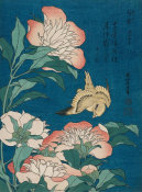 Katsushika Hokusai - Peonies and Canary (Shakuyaku, kanaari), about 1834