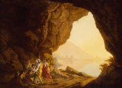 Joseph Wright of Derby - Grotto by the Seaside in the Kingdom of Naples with Banditti, Sunset, 1778