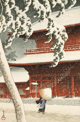 Kawase Hasui - Zojo-ji Temple in Shiba (Shiba Zojo-ji), 1925