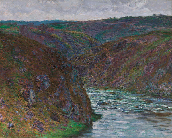 1889 by Claude Monet 24x31 Art Print Poster Famous Painting Landscape Valley Water River Green Hills Buyartforless Valley of The Creuse 